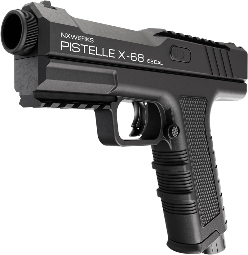 Pistelle X-68 .68 Caliber Training Pistol Paintball Gun Marker CO2 Powered 35-50 Joules Factory Production Version (Black)