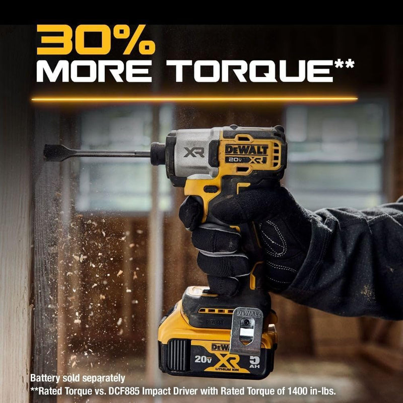 DEWALT 20V MAX XR Impact Driver, Brushless, 1/4", 3-Speed, Bare Tool Only