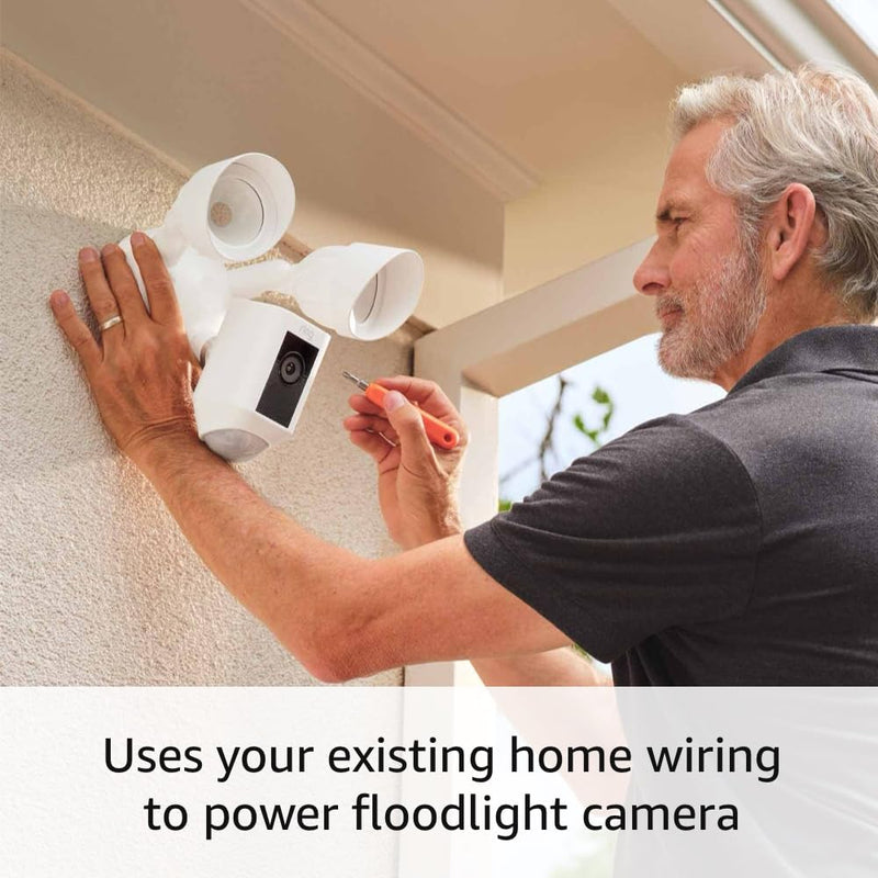 Ring Floodlight Cam Wired Plus — Outdoor home or business security with motion-activated 1080p HD video and floodlights, (2021 release)