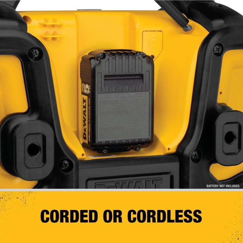 DEWALT 20V MAX Bluetooth Radio, 100 ft Range, Portable for Jobsites