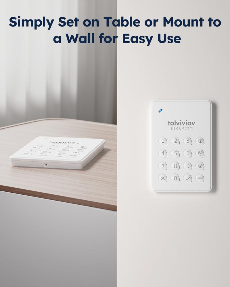 tolviviov Alarm System for Home Security, Door Alarm Systems, App Alerts, 15Piece Kit, No Monthly fee, WiFi Alarm, Door Window Motion Sensor, for Home Security and Kids Safety