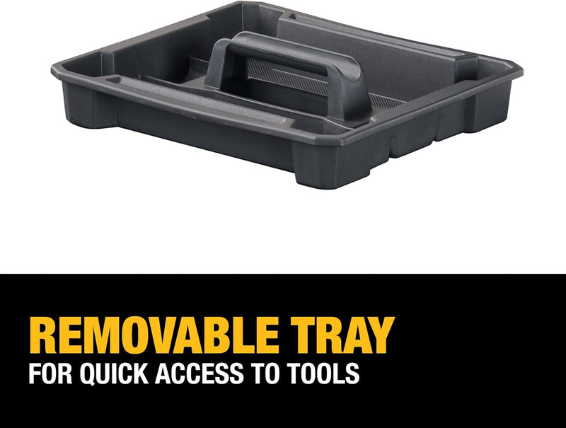 DEWALT TSTAK Tool Box, Extra Large Design, Removable Tray for Easy Access to Tools, Water and Debris Resistant