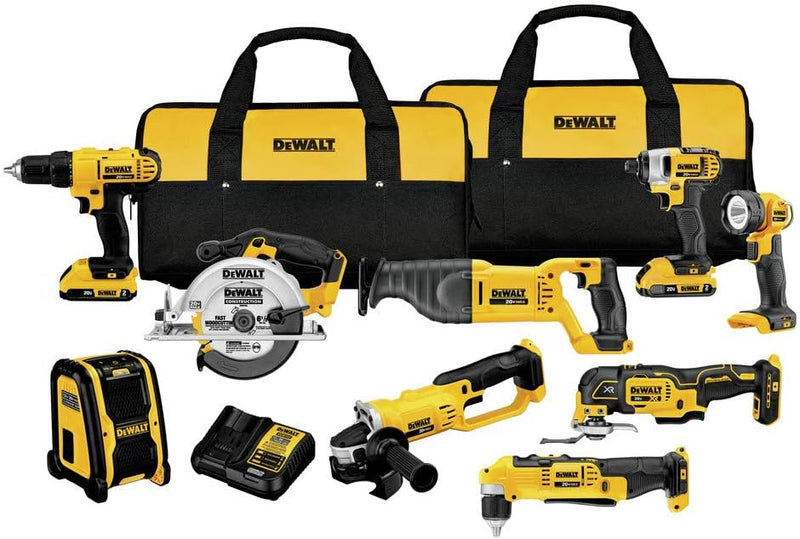 DEWALT 20V MAX Power Tool Combo Kit, 9-Tool Cordless Power Tool Set with 2 Batteries and Charger