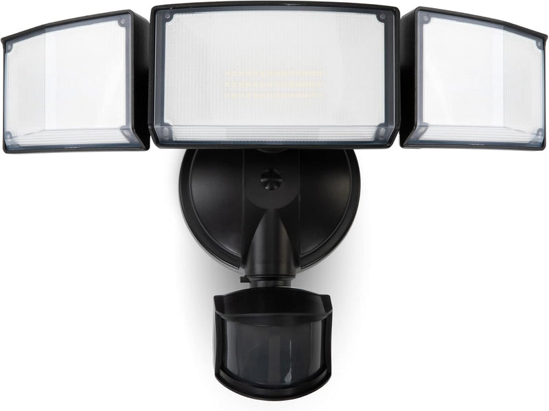 LUTEC 72W 7500LM LED Security Lights Motion Sensor Light Outdoor, 5000K Daylight, IP65 Waterproof, Dusk to Dawn, 3-Head Motion Detected Flood Light for Garage, Yard, Porch(Black)