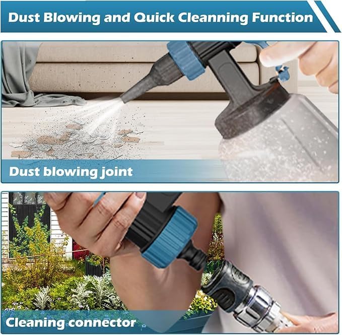 Cordless Paint Sprayer for Dewalt 20V MAX Battery Electric Spray Paint Gun with High Capacity Container Easy to Clean for House Painting Blue(Not Include Battery)