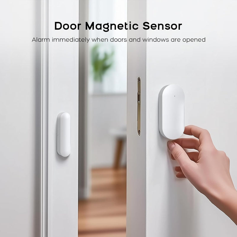 WiFi Home Alarm Security System,Wireless DIY Smart Home Burglar Security Alarm System 24 Pieces Kits, Compatible with Alexa Google Home Voice Control for Villa Home Apartment