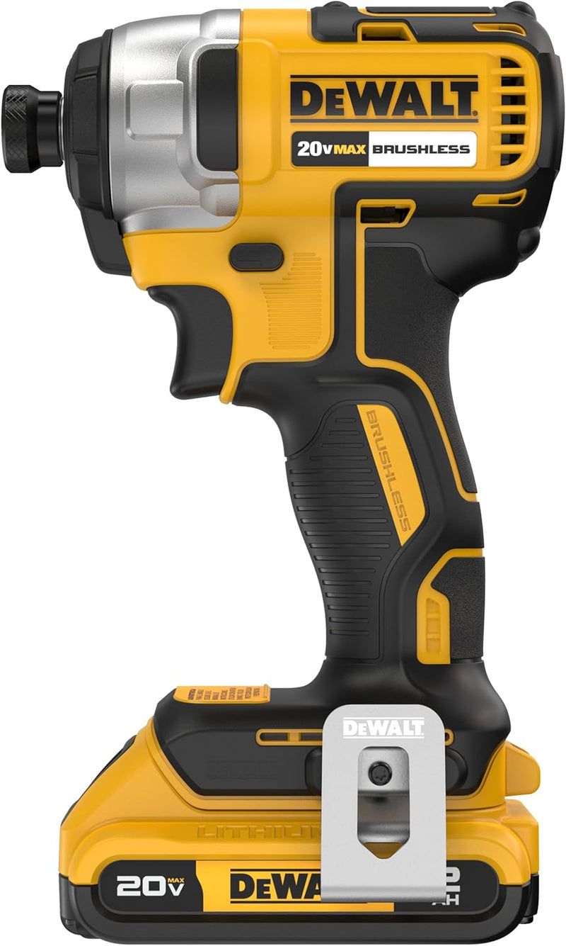 DEWALT 20V MAX Impact Driver, 1/4 Inch, Battery and Charger Included