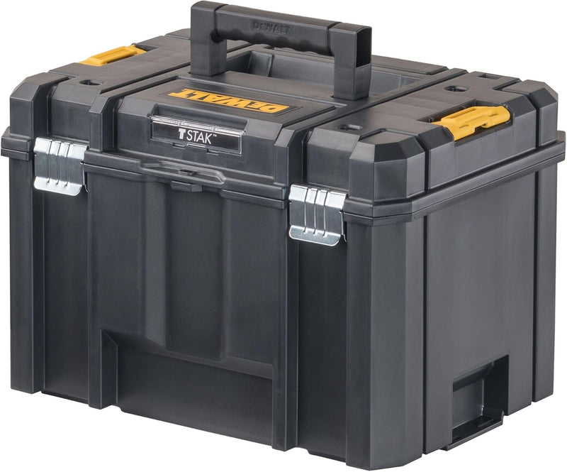 DEWALT TSTAK Tool Box, Extra Large Design, Removable Tray for Easy Access to Tools, Water and Debris Resistant