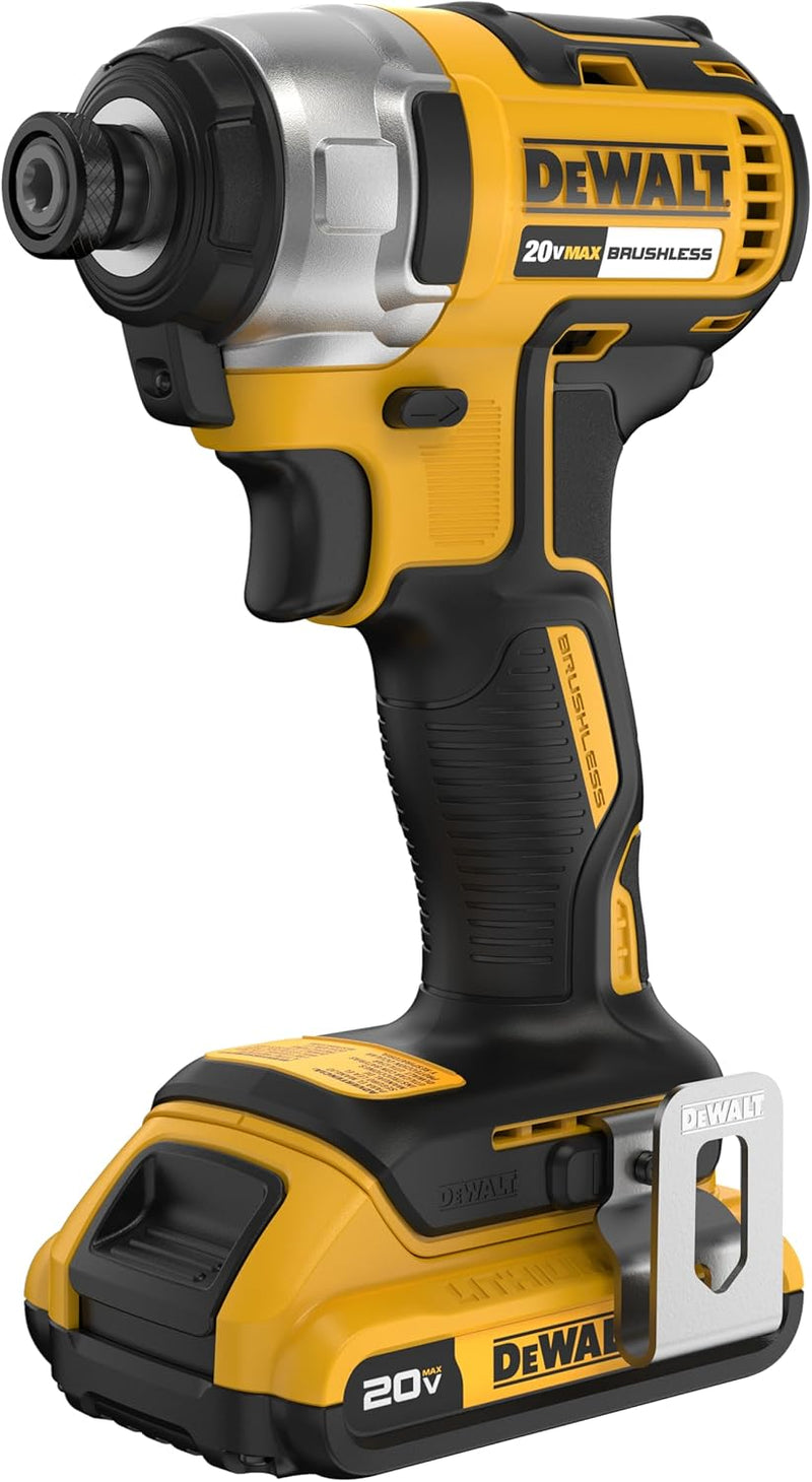 DEWALT 20V MAX Impact Driver, 1/4 Inch, Battery and Charger Included