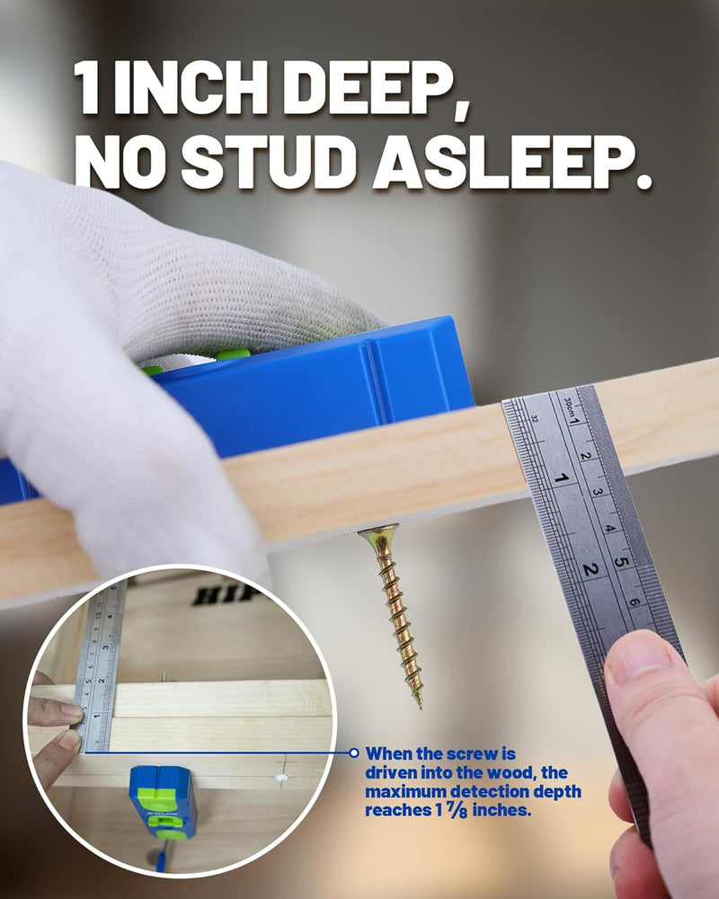 Magnetic Stud Finder with 360° Level - Professional Grade Wall Scanner with Extra-Strong Magnet for Wood Studs Detection, Battery-Free Design with Built-in Bubble Level
