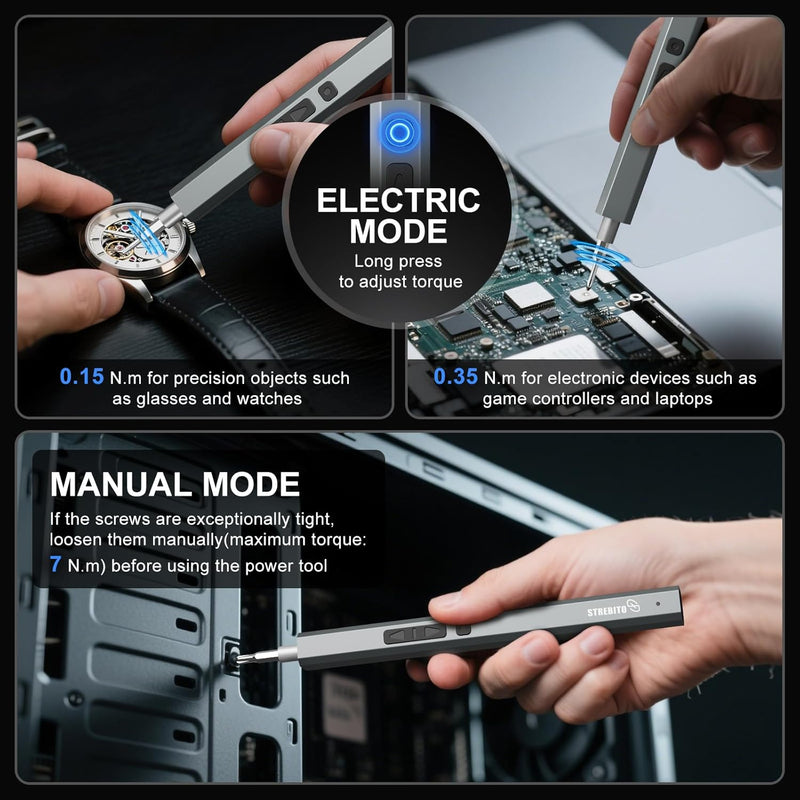 STREBITO Electric Screwdriver, 144-in-1 Precision Screwdriver Set, 120 Magnetic Bits, Organized Storage and Portability, Small Tool Kit for Electronics, PC, Computer, Laptop and RC, Gifts for Men