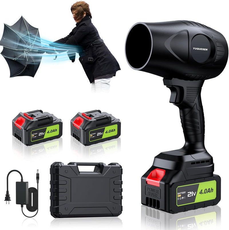 Cordless Leaf Blower 600000RPM - 21V Electric Leaf Blower with 4.0Ah Battery & Charger - Ultra Lightweight Handheld Blower for Patio, Garden, Driveway