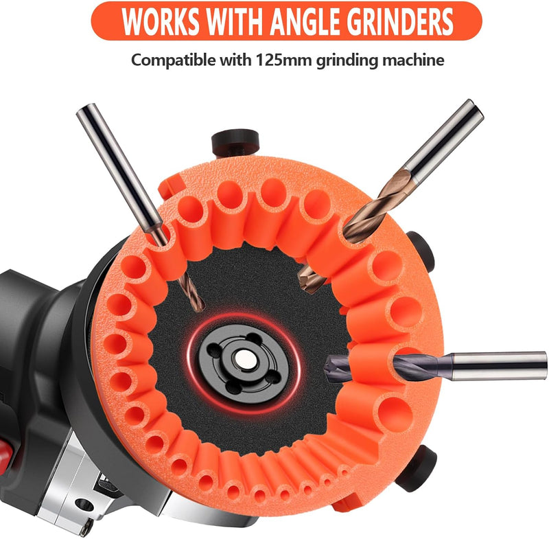 Multi-Purpose Drill Sharpener, Handheld Drill Sharpener, Drill Sharpener, Power Drill Sharpening Attachment, Precision Pilot Tool, 2-13 mm, for Sharpening 125 mm Grinders