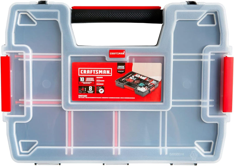 CRAFTSMAN Storage Organizer, Small Parts Organizer, 3-Packs with 10-Compartments, Lid Includes Secure Latch