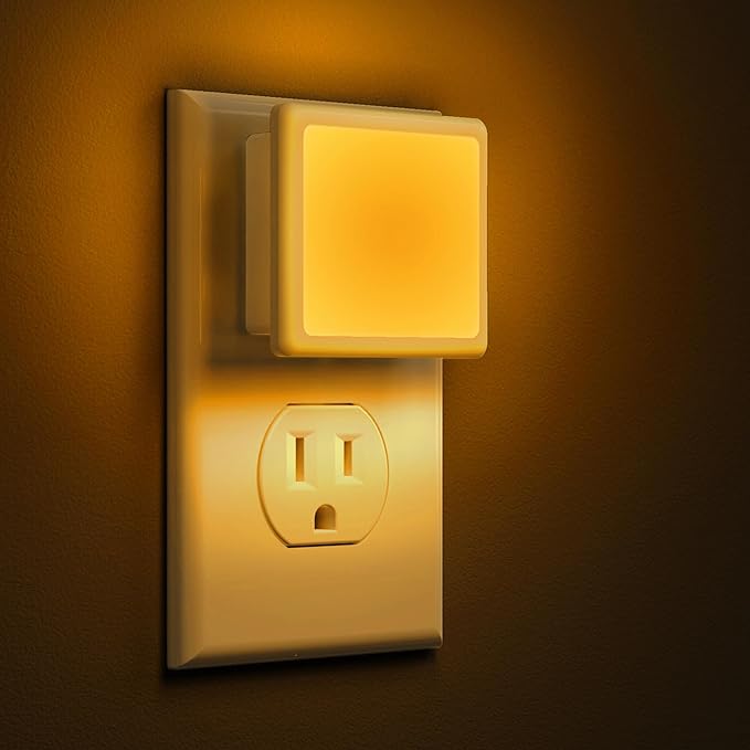 L LOHAS LED Night Lights Plug into Wall 2-Pack, 0.3W Plug in Night Light, Dusk to Dawn, 3000K Soft White, Bright Nightlight Auto-On/Off, for Adults Kids Room Bedroom Bathroom Hallway Kitchen, Non-Dim