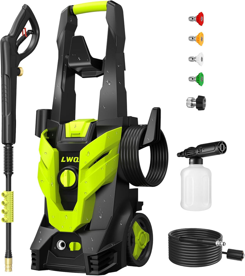 Pressure Washer, Power Washer with 4 Quick Connect Nozzles, High Pressure Cleaning Machine with Foam Cannon for Cars/Fences/Driveways/Patios/Home Cleaning, Blue