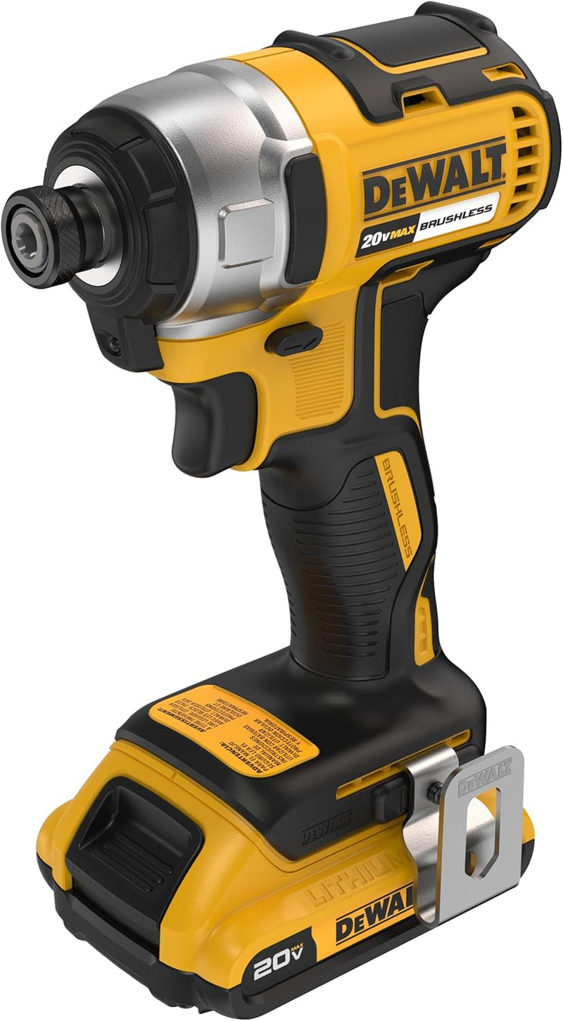 DEWALT 20V MAX Impact Driver, 1/4 Inch, Battery and Charger Included