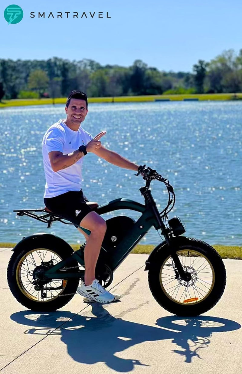 Electric Bike for Adults,GPS and APP Control Ebike,1200W Brushless Motor,48V/20Ah Removable UL&GCC Certification Battery,20"*4.0 Fat Tire,30MPH and 60Miles Range,Front/Rear Turn Signals