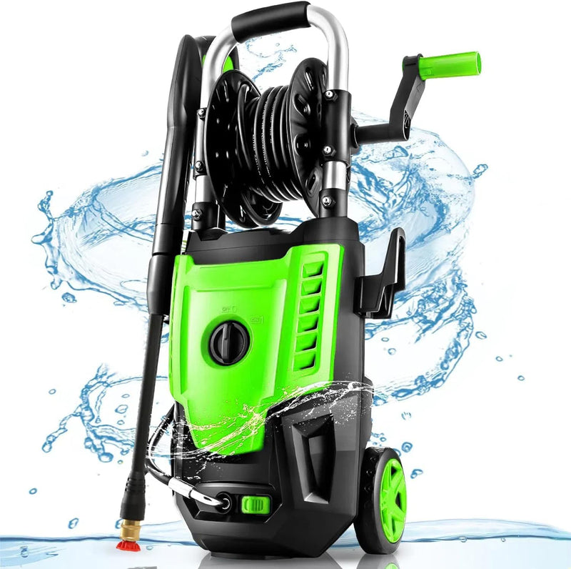4800 PSI Pressure Cleaner- 4.0 GPM High Power Cleaner with 33FT Hose Reel, 4 Spray Tips and Soap Bottle for Car Washing, Fence Cleaning, Patio Maintenance（Upgraded）
