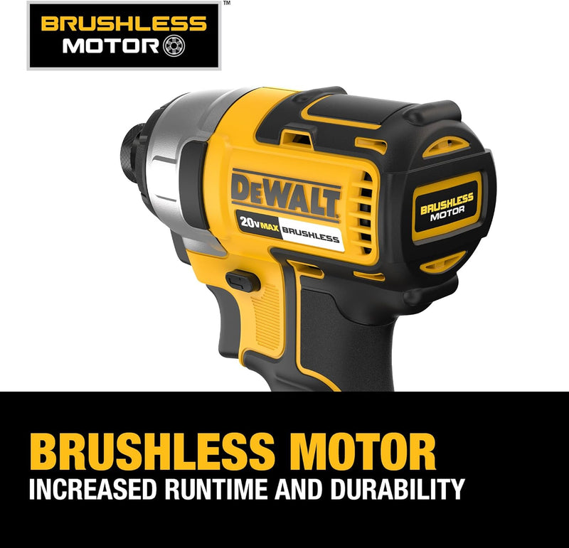 DEWALT 20V MAX Impact Driver, 1/4 Inch, Battery and Charger Included