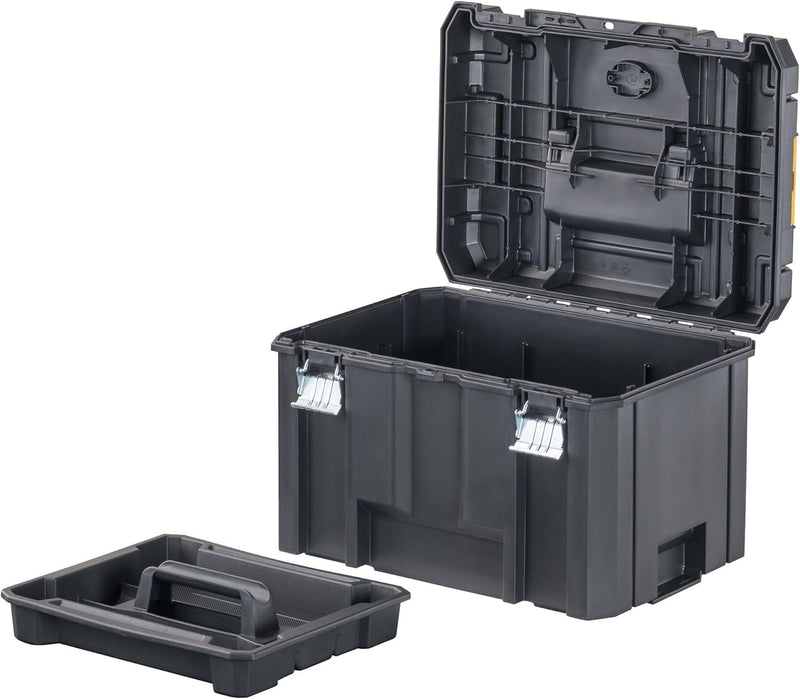 DEWALT TSTAK Tool Box, Extra Large Design, Removable Tray for Easy Access to Tools, Water and Debris Resistant