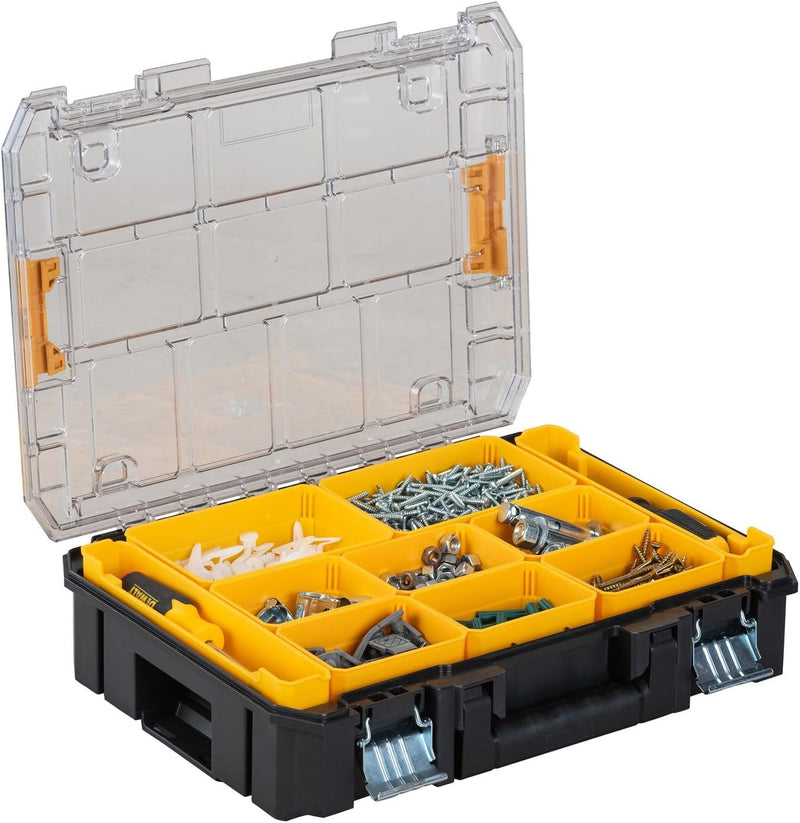 DEWALT TSTAK Tool Organizer, Small Parts and Screw Organizer Tool Box with Removable Compartments