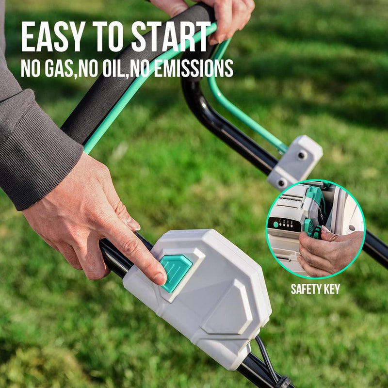Litheli Cordless Lawn Mower 17 Inch, 2 x 20V 4.0Ah Battery Lawn Mowers with Brushless Motor, Bagging & Mulching, Charger Included