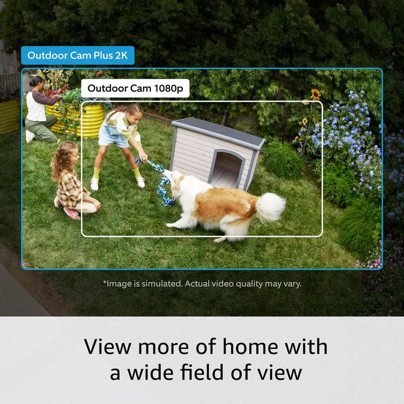Introducing Ring Outdoor Cam Plus, Plug-In — Wide-Angle 2K Video with Ring Vision, Low-Light Sight for full-color night vision