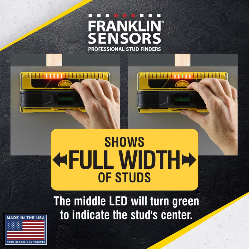 Franklin Sensors ProSensor M210 Stud Finder with 13-Sensors, Wood & Metal Stud Detector/Wall Scanner for Drywall, Live Wire Detection