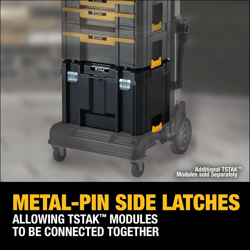 DEWALT TSTAK Tool Box, Extra Large Design, Removable Tray for Easy Access to Tools, Water and Debris Resistant