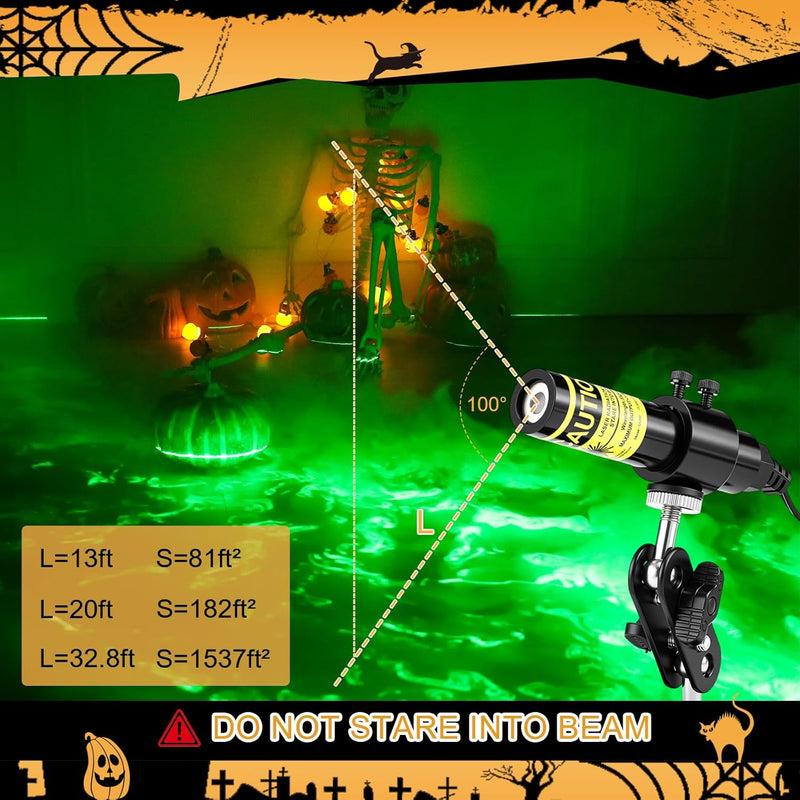 Green Laser Halloween Swamp Module Generator Halloween Projector Lights Decoration Work with Low Lying Fog Machine (Not Equipped), for Party Scary House Yard Garden Decoration