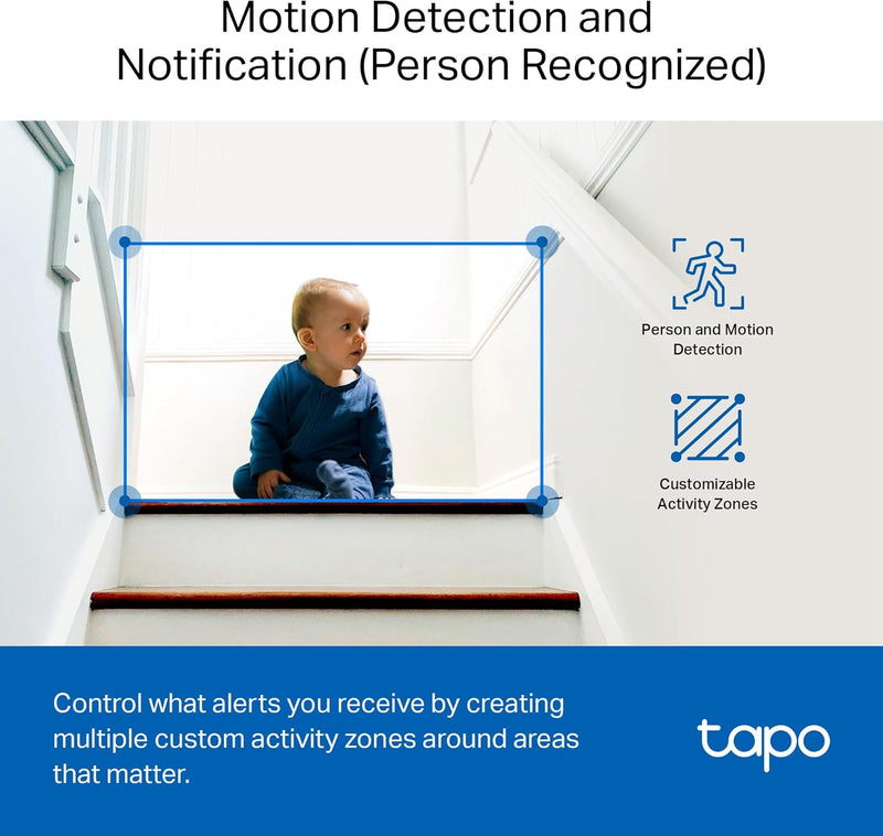Tapo by TP-Link 1080P Indoor Security Camera for Baby Monitor, Pet Camera w/Motion Detection, 2-Way Audio Siren, Night Vision, Cloud & SD Card Storage, Works w/Alexa & Google Home, C100