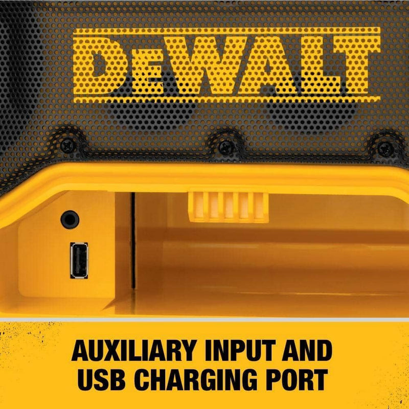 DEWALT 20V MAX Bluetooth Radio, 100 ft Range, Portable for Jobsites