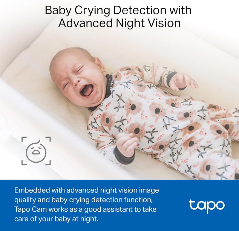 Tapo by TP-Link 1080P Indoor Security Camera for Baby Monitor, Pet Camera w/Motion Detection, 2-Way Audio Siren, Night Vision, Cloud & SD Card Storage, Works w/Alexa & Google Home, C100