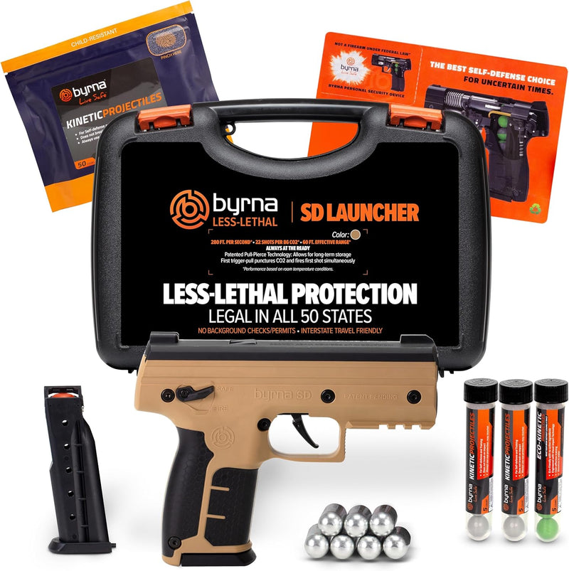 Byrna SD [Self Defense] Kinetic Launcher Ultimate Bundle - Non Lethal Kinetic Projectile Launcher, Home & Personal Defense | Proudly Assembled in The USA