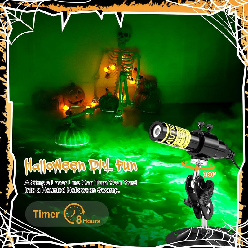 Green Laser Halloween Swamp Module Generator Halloween Projector Lights Decoration Work with Low Lying Fog Machine (Not Equipped), for Party Scary House Yard Garden Decoration