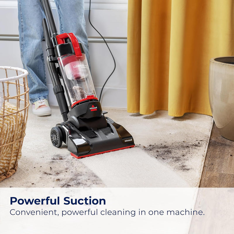 Bissell CleanView Compact Upright Vacuum, Fits in Dorm Rooms & Apartments, Lightweight with Powerful Suction and Removable Extension Wand