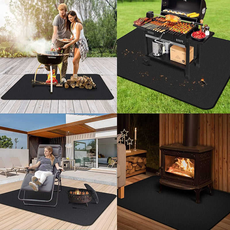 UBeesize Large 65 x 48 inches Under Grill Mat for Outdoor Grill,Double-Sided Fireproof Grill Pad for Fire Pit,Indoor Fireplace Mat Fire Pit Mat,Oil-Proof Waterproof BBQ Protector for Decks and Patios