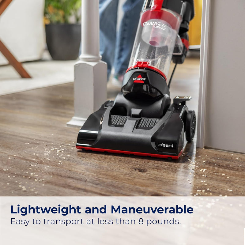 Bissell CleanView Compact Upright Vacuum, Fits in Dorm Rooms & Apartments, Lightweight with Powerful Suction and Removable Extension Wand