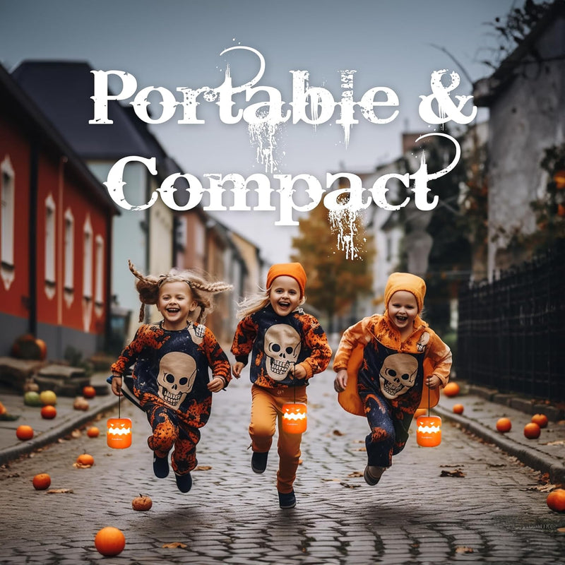 EverBrite 3-Pack Halloween Pumpkin Lantern, Collapsible Jack O Lantern Pumpkins with Lanyard, Halloween Party Favors, Light up Pumpkin Outdoor for Halloween Party Decoration, Battery Included