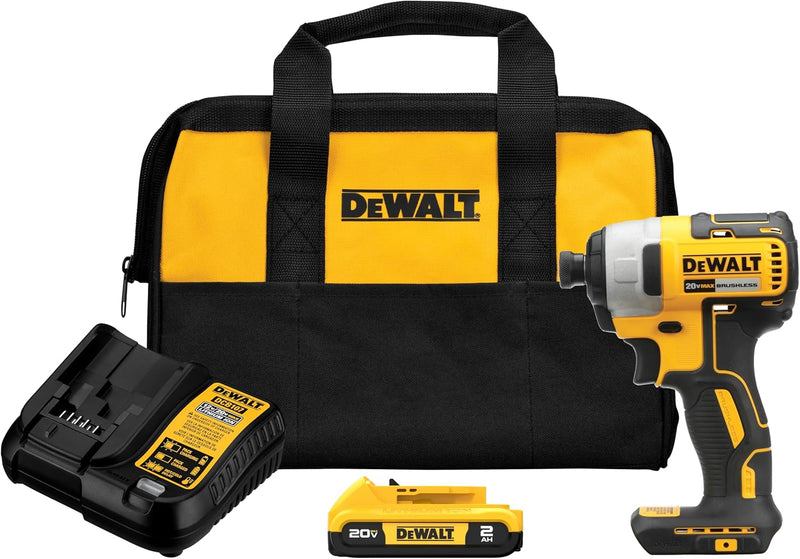DEWALT 20V MAX Impact Driver, 1/4 Inch, Battery and Charger Included