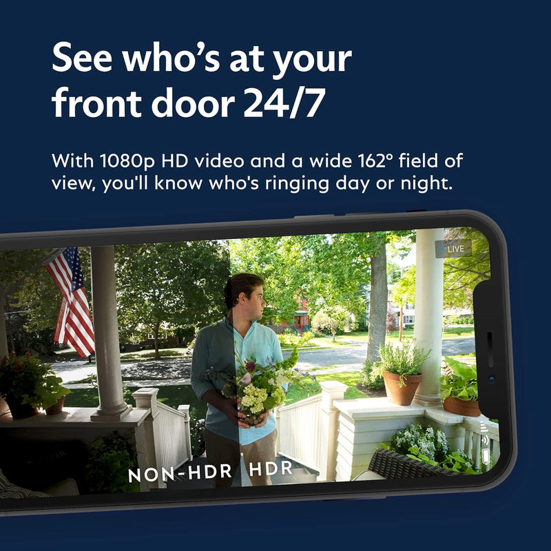 impliSafe Wired Doorbell,1080p - Compatible with SimpliSafe Home Security System - Latest Gen