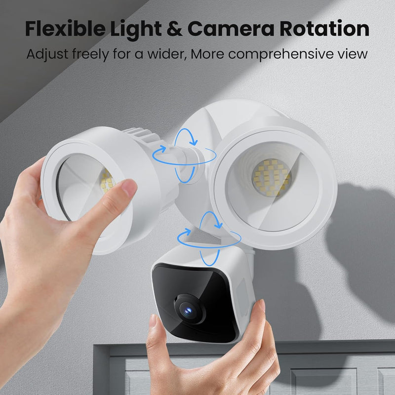 Wired Floodlight Camera | Home Security Flood Light Camera Outdoor with 3K UHD | 2200-Lumen | Motion Sensor, Weatherproof, Color Night Vision, 105dB Siren, 270º Wide View, 2-Way Audio (2025)