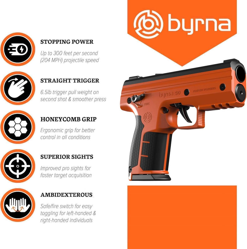 Byrna SD [Self Defense] Kinetic Launcher Ultimate Bundle - Non Lethal Kinetic Projectile Launcher, Home & Personal Defense | Proudly Assembled in The USA