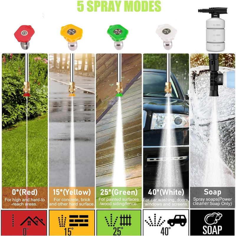 4800 PSI Pressure Cleaner- 4.0 GPM High Power Cleaner with 33FT Hose Reel, 4 Spray Tips and Soap Bottle for Car Washing, Fence Cleaning, Patio Maintenance（Upgraded）