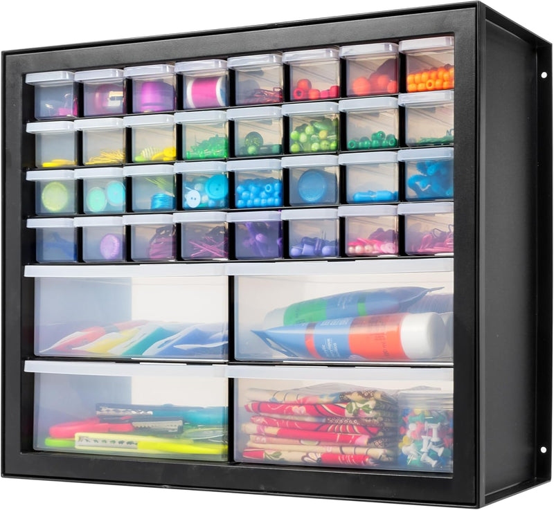IRIS USA Screw Tool Organizer Small Parts Cabinet Chest, 44-Drawer Hardware Electronics Nuts Bolts Storage Drawers Organization Toolbox Garage Craft Business Teacher Beads Scrapbook Art Hobby - Black