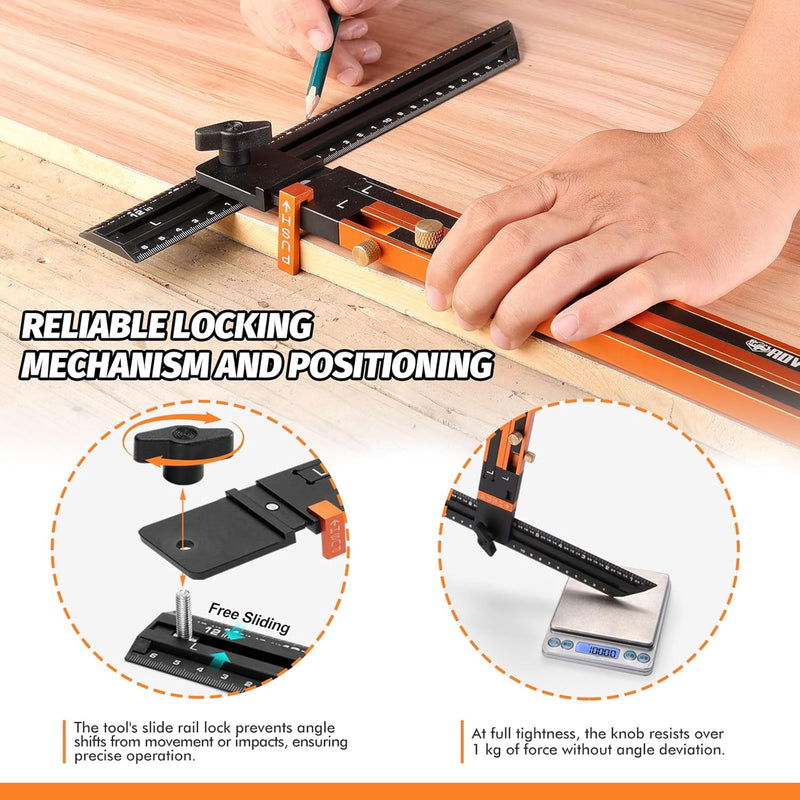 Stair Tread Template Tool - Stair Measuring Tool & Stair Tread Gauge,Stair Gauges for Stair Measurement and Shelf Layout, No Assembly Required, Storage Bag Included