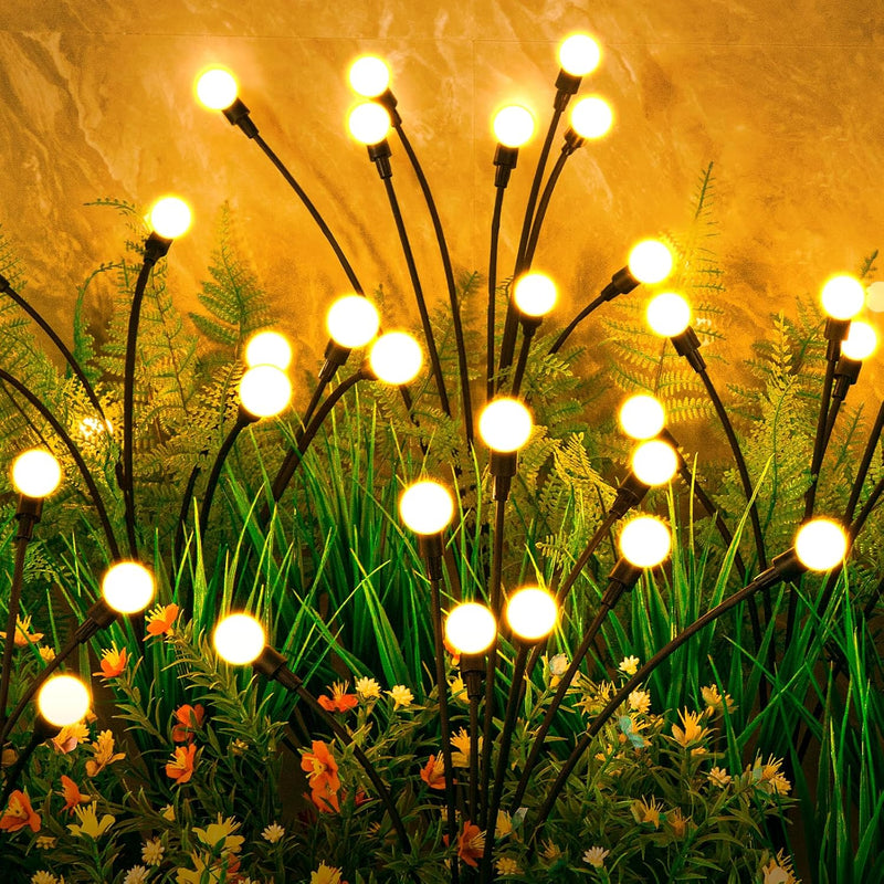 ASMAD Solar Lights Outdoor(12-Pack, 96 LEDs), Solar Garden Lights, Outdoor Decorations, Firefly Light for Patio Deco