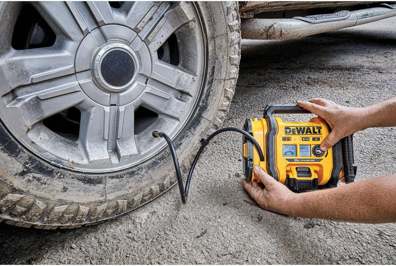 DEWALT Tire Inflator Portable Air Compressor 20V MAX, Air Pump with Automatic Shut Off, LED Light, Tool Only
