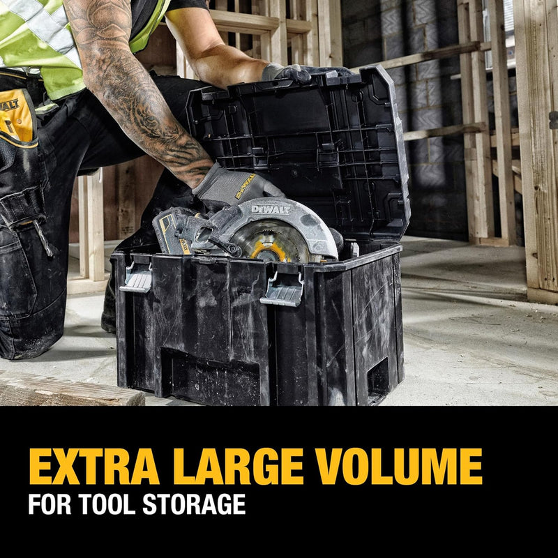 DEWALT TSTAK Tool Box, Extra Large Design, Removable Tray for Easy Access to Tools, Water and Debris Resistant